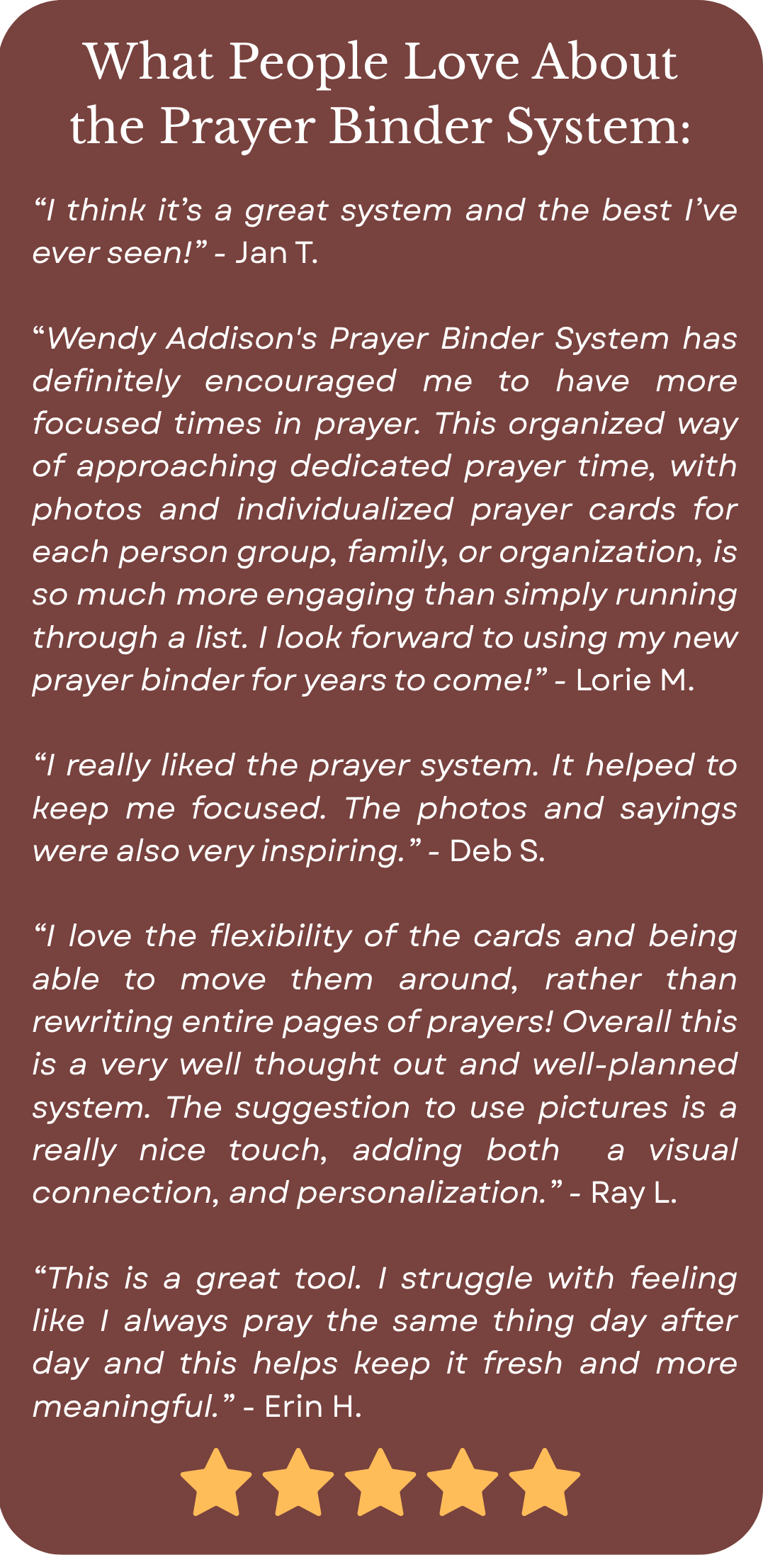 What People Love About the Prayer Planner System